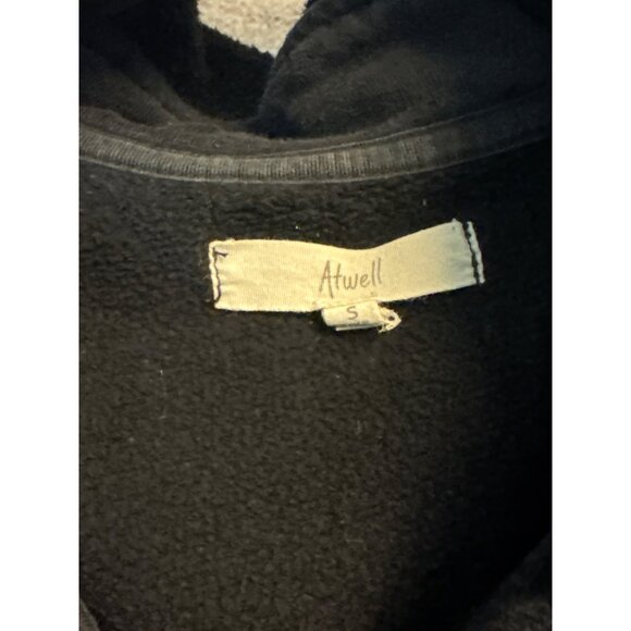 Atwell Long Black Zip Up Oversized Hoodie Jacket Size S - Picture 2 of 3